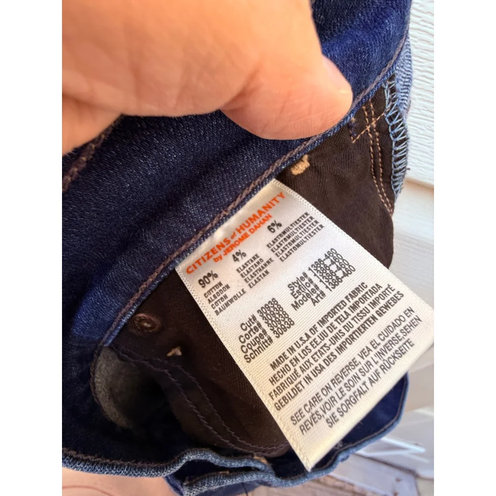Citizens of Humanity Dani Cropped Straight Leg Jeans Size 30 Mid Rise Cuffed - Picture 7 of 8